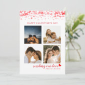 Foto van Elegant Script Red Heart Valentijns Card Kaart (Staand voorkant)
