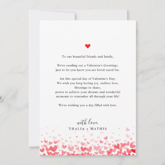 Foto van Elegant Script Red Heart Valentijns Card Kaart (Achterkant)