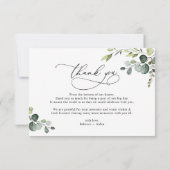 Foto van Elegant Script Waterverf Greenery Wedding Bedankkaart (Achterkant)