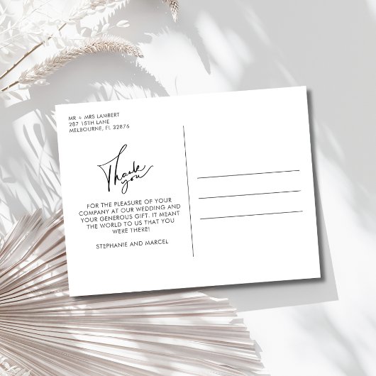 Foto van Elegant Script Wedding Foto Hartelijk dan Briefkaart
