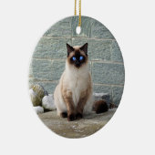 Foto van Elegant Siamese Cat Keramisch Ornament (Rechts)