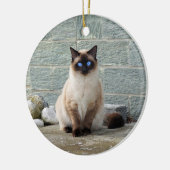 Foto van Elegant Siamese Cat Keramisch Ornament (Links)