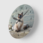 Foto van Elegant Siamese Cat Ronde Klok (Hoek)
