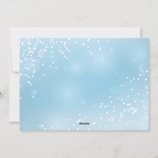 Foto van Elegant Sky Blue Kerstmis Feestdagenkaart (Achterkant)