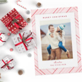 Foto van Elegant Stripes Red Feestdagenkaart