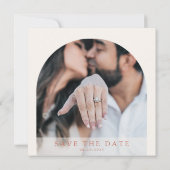 Foto van Elegant Terracotta Waterverf Moon en Star Save The Date (Achterkant)