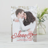Foto van Elegant Valentijnsdag Love Script Feestdagenkaart (Staand voorkant)