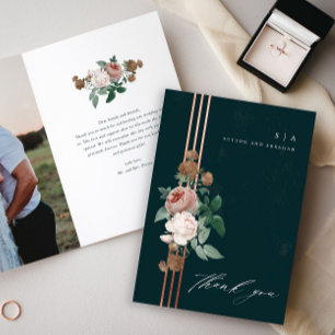 Foto van Elegant Vintage Floral Wedding Bedankkaart