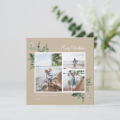 Foto van Elegant Waterverf Botanical Greenery Feestdagenkaart (Staand voorkant)