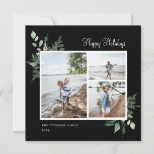 Foto van Elegant Waterverf Botanical Greenery Feestdagenkaart