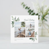 Foto van Elegant Waterverf botanische groen Feestdagenkaart (Staand voorkant)