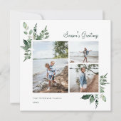 Foto van Elegant Waterverf botanische groen Feestdagenkaart (Voorkant)