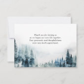 Foto van Elegant Waterverf Foggy Forest Wedding Bedankkaart (Achterkant)