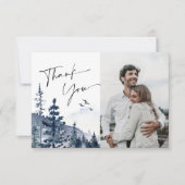 Foto van Elegant Waterverf Foggy Forest Wedding Bedankkaart (Voorkant)