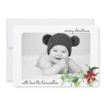 Foto van Elegant Waterverf Holly Berries