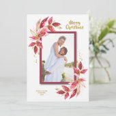 Foto van Elegant Waterverf kerstgroen Feestdagenkaart (Staand voorkant)