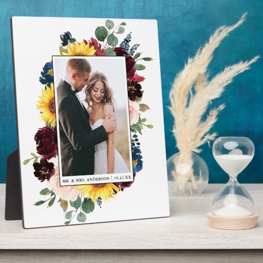 Foto van Elegant Waterverf Mixed Floral Wedding Fotoplaat (Zijkant)
