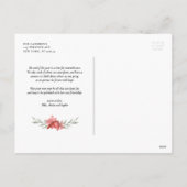 Foto van Elegant Waterverf Red kerstbloemen Feestdagenkaart (Achterkant)