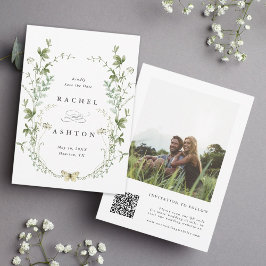 Foto van Elegant Waterverf Wildflower Wedding Save The Date