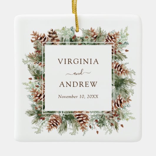 Foto van Elegant Wedding Keramisch Ornament (Voorkant)