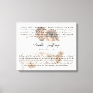 Foto van Elegant Wedding Vow Art Jubileum Canvas Afdruk