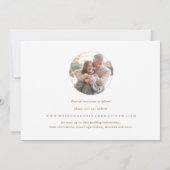 Foto van Elegant White en Gold Monogram Weddending Save The Date (Achterkant)