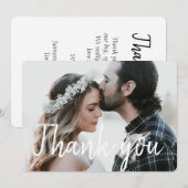 Foto van Elegant White Script Font Bedankkaart (Voorkant / Achterkant)