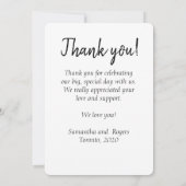 Foto van Elegant White Script Font Bedankkaart (Achterkant)