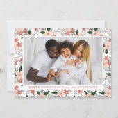 Foto van Elegant Winter Floral Feestdagenkaart (Voorkant)