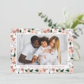 Foto van Elegant Winter Floral Feestdagenkaart (Staand voorkant)