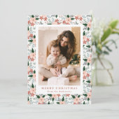 Foto van Elegant Winter Floral Feestdagenkaart (Staand voorkant)