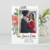 Foto van Elegant Winter Floral Save The Date (Staand voorkant)