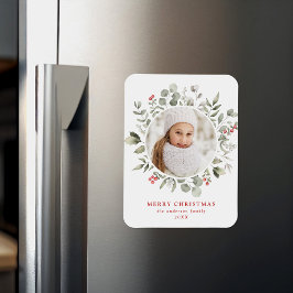 Foto van Elegant Winter Foliage en Holly Berries Magneet