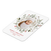 Foto van Elegant Winter Foliage en Holly Berries Magneet (Linkerzijde)