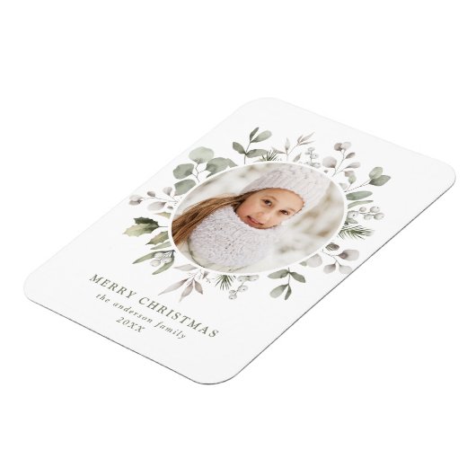 Foto van Elegant Winter Foliage en Snowberries Magneet (Linkerzijde)