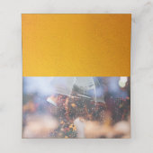 Foto van Elegant Yellow Textured Monogram Weddensc Plaatskaartje (Binnenkant ongevouwen)