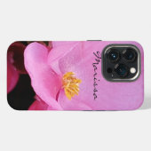Foto van Elegante Roze Bloem Naam iPhone Hoesje (Achterkant horizontaal)