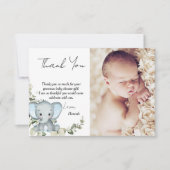 Foto van Elephant Boy Baby shower Bedankkaart (Voorkant)