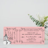 Foto van elke kleur Romantic Chapel Ticket Weddens Kaart (Staand voorkant)