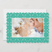 Foto van Emerald Yellow Modern Typography Wedding Kaart (Achterkant)
