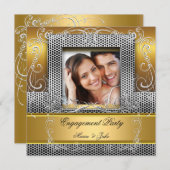 Foto van Engagement Party Gold Silver Kaart (Voorkant / Achterkant)