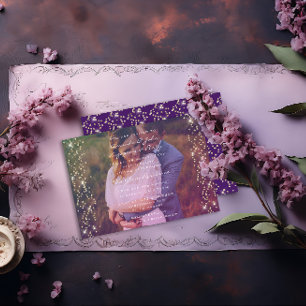 Foto van Engagement Party: Paars Violet Gold Kaart