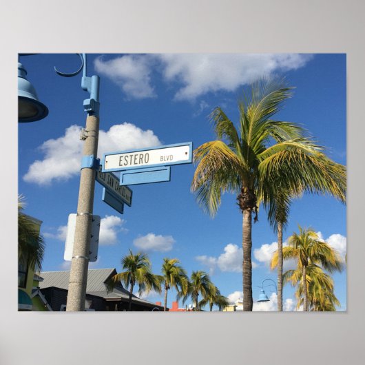 Foto van Estero Blvd Fort Myers Beach Street Poster (Voorkant)