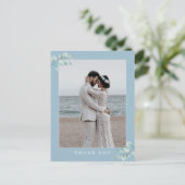 Foto van Eucalyptus Dusty Blue Weddenschap Harteli Briefkaart (Staand voorkant)