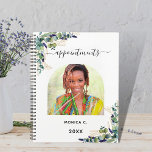 Foto van Eucalyptus greenery gold modern 2022 Planner<br><div class="desc">Personaliseer en voeg uw eigen foto binnen het boogvormig lijst toe. Een witte achtergrondkleur. Gedecorbeerd met eucalyptusgroen en gouden bladeren.  Voeg jouw naam en een jaar toe.</div>