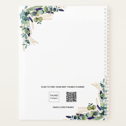 Foto van Eucalyptus greenery gold modern 2022 Planner (Achterkant)
