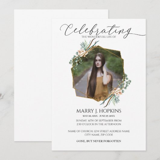 Foto van Eucalyptus Greenery: Levensgeviering Kaart (Voorkant / Achterkant)