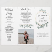 Foto van Eucalyptus Greenery Tri-Fold Wedding Prog Flyer (Voorkant)