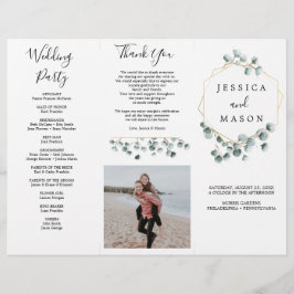 Foto van Eucalyptus Greenery Tri-Fold Wedding Prog Flyer