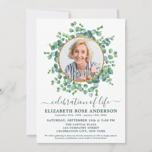 Foto van Eucalyptus Greenery uit het leven Kaart (Voorkant)